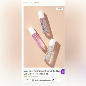 Roll On Lip Gloss Trio Pink Clear Purple